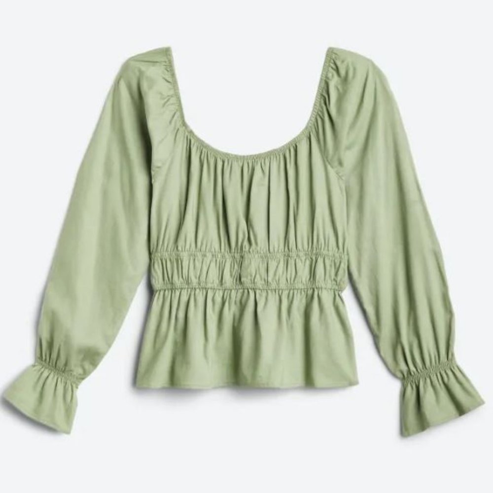 Daisy & Delilah Larisa Peplum Top in Sage Green (NWT)